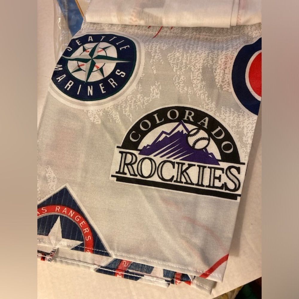 Baseball MLB Logo Retro Bedskirt for Twin Bed Made in USA Open Package - Picture 15 of 16